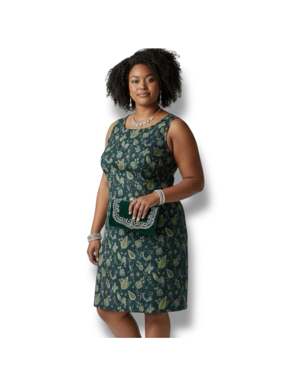 Marina Rinaldi Size 20 Floral Tapestry Embroidered Dress Event Cocktail 29 Italy
